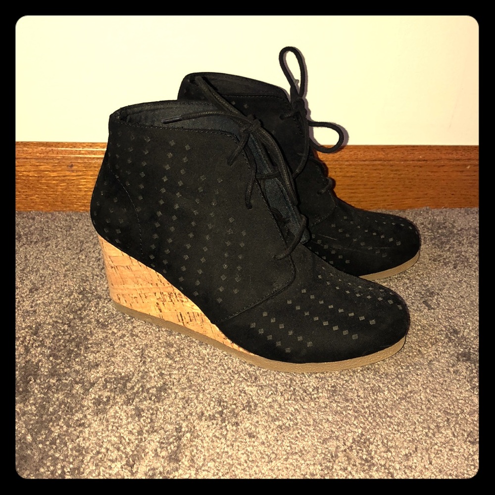 Maurices Black Wedge Shoes